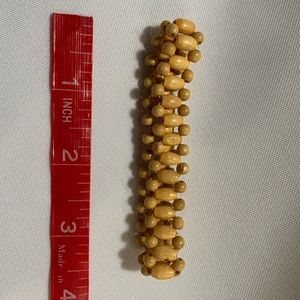 Wood beaded elastic bracelet